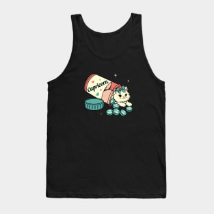 Capricorn White Kitty Tank Top